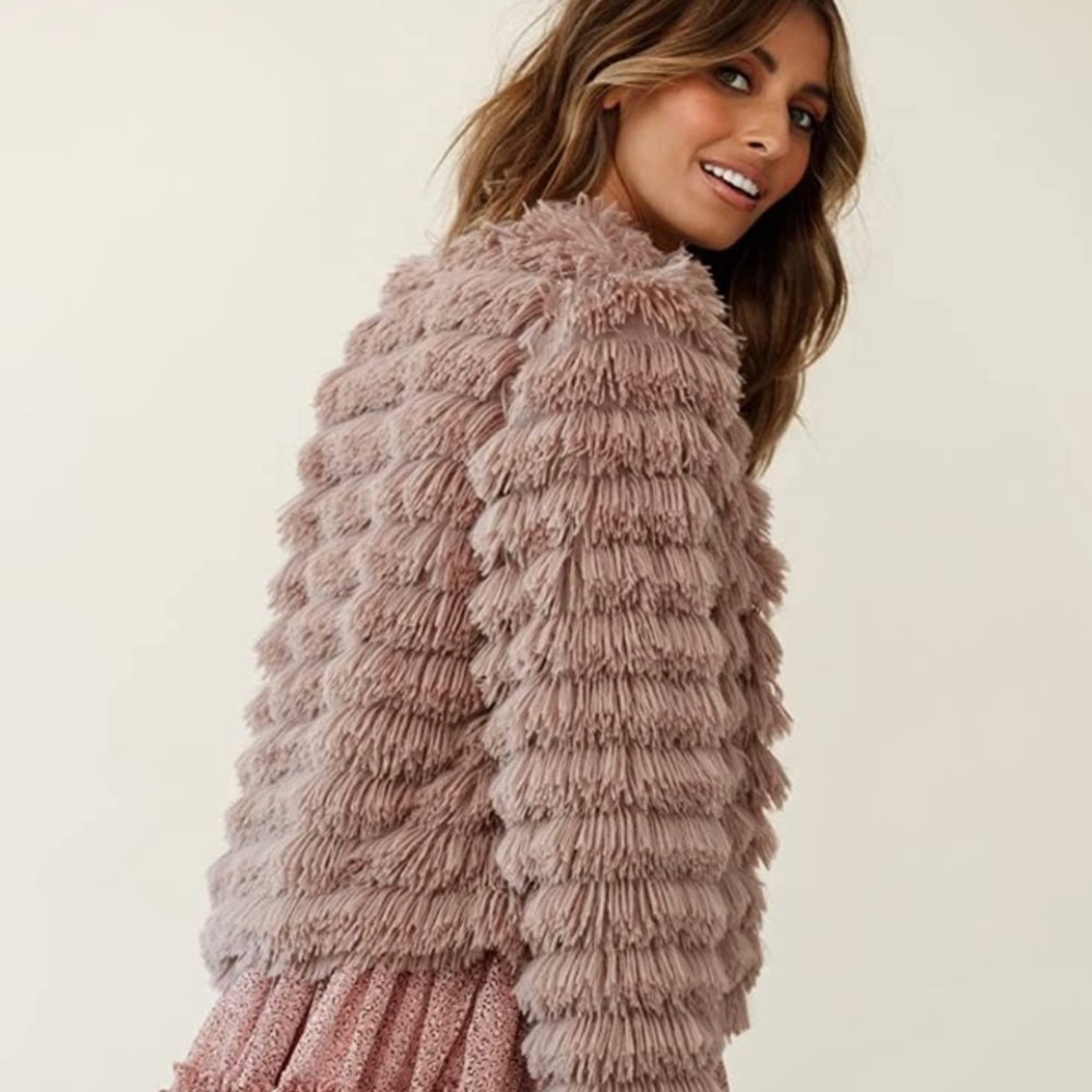 **LIKE NEW** Faux Fur Pink Jacket